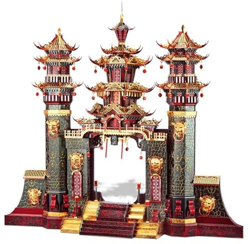 Puzzle 3D Piececool Nantianmen Southern Gate of Heaven, Metall, 544 Teile