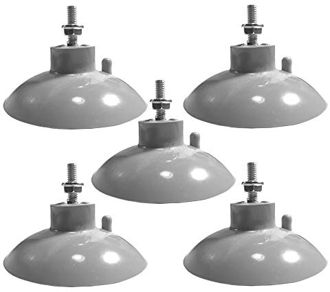 DANXQ M6 - D 8 cm (D 3.15) Potente gancho de ventosa de tornillo de extensión fuerte con tuerca de bloqueo, multipropósito, succión mejorada, para la fijación de la máquina de mesa, 5 piezas (GRIS)