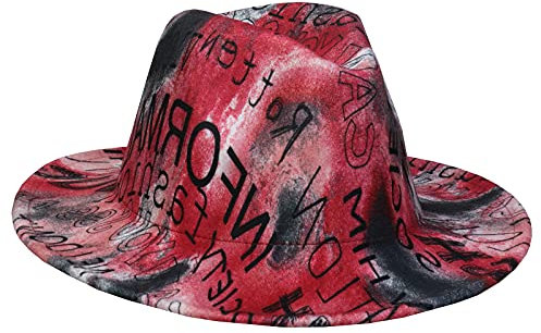 JK Home Filz-Hut, Fedora-Hut, breite Krempe, unisex, klassischer Panamahut, 1920er-Jahre-Stil, Gatsby-Kostüm-Kappe