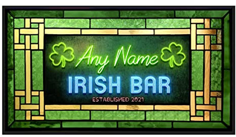 Tapis de bar personnalisable - Vert fluo effet vitrail - Tapis de bar