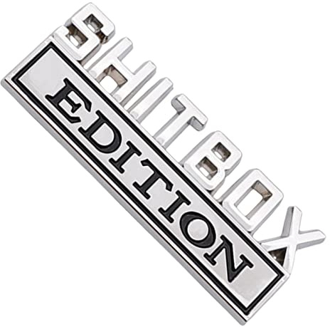 3D SHITBOX bildekal, Shitbox Edition märke, ABS Shitbox emblem, stor storlek bildekal, bil baksida tillbehör, lämplig för lastbilar, bilar, 15 x 3 cm