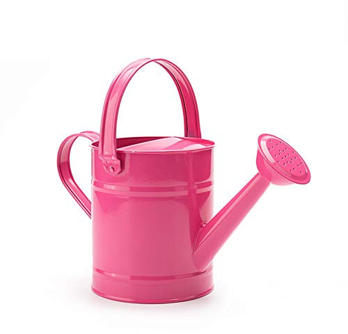 GoMDSA Regadera de metal galvanizada de 0,3 galones para riego estilo granja para plantas de jardín, interiores y exteriores, color rosa