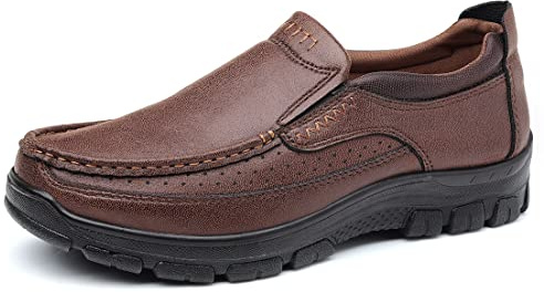 COSIDRAM Mens Slip on Loafers Comfort Casual Shoes for Business Driving Office Outdoor Brown 11