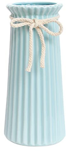 19 CM Jarrónes Azul Mate de Ceramica Decorativos para Flores, Florero Jarron Cilindrico Decorativo Modernos Minimalista para Pampas