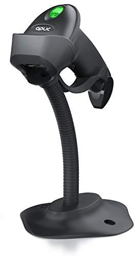 CSL - Wireless Barcode Scanner 2.4 GHz 1D 2D, 2000 mAh, inkl. Standfuß, Funk Barcodescanner kabellos, Barcodeleser, Handscannen QR Code, kompatibel mit iOS PC Computer Handy Android