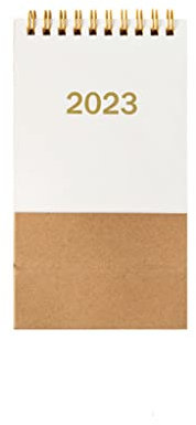 AAPIE Einfacher Kalender 2023 Khaki Tischkalender 2023 Retro-Stil Desktop-Kalender Blanko-Kalender Schule Büromaterial