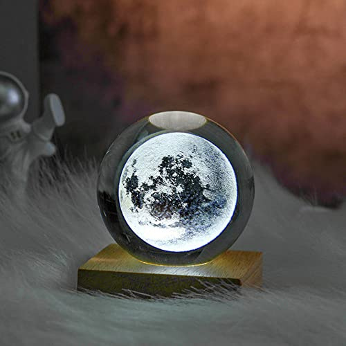 HANASE 1pc Kristallkugel 3D Gravierte Glaskugel Kristall Sonnensystem Planet Globus Fotografie & Heimdekoration Astronomie Geschenke Geburtstag,b,6cm