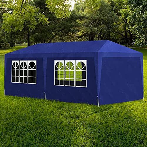 Keketa Tonnelle de réception - Tonnelle de jardin - Résistante aux UV et à l'eau - Protection solaire - Pour jardin, terrasse, événements, festival, extérieur, mariage, 3 x 6 m - Bleu
