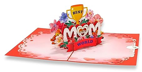 paperdora® 3D Pop-Up-Karte „Mutter“ mit Umschlag und Wachssiegel - Karte Glückwunschkarte Grußkarte Geschenkkarte Geschenk Gutschein Muttertag