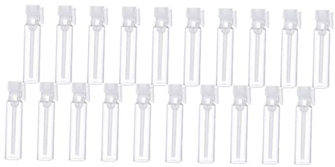 DOITOOL Botellas De Vidrio Para Subenvases De Perfume 100 Piezas 2 Ml Herméticas Compactas Para Viajes y Oficina Tapones Negros y Blancos