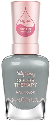 Sally Hansen Colour Therapy Nail Polish, 474 Gorgeous Granite, Strengthen and Nourish Nails, Infused with Biotin and Argan Oil, 3-in-1 Formula, High-Shine Finish, Salon Quality Results, 14.7ml