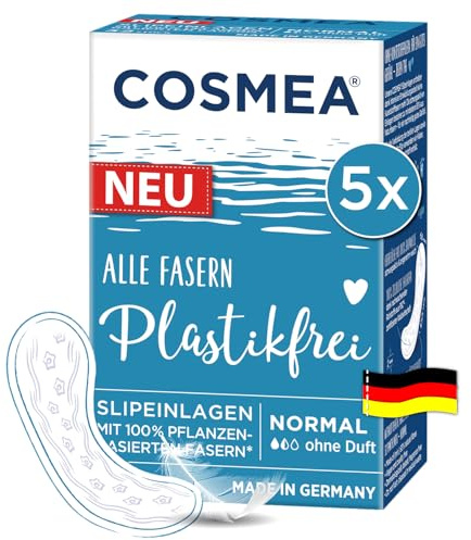 cosmea Slipeinlagen Lang – Alle Fasern Plastikfrei – Vorteilspack 5 x 24 Stück – 100% pflanzenbasierte Fasern, atmungsaktiv, ohne Duft – Made in Germany