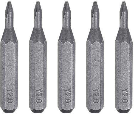 QUARKZMAN 5 Stück Y2,0 Tri Wings Schraubendreher Bit Set, Bitsatz 4mm Sechskantschaft 28mm/1,1 Zoll Länge Magnetisch 3 Punkt Y förmiger Kopf Sechskant Bits S2 Stahl Werkzeugset Akkuschrauber