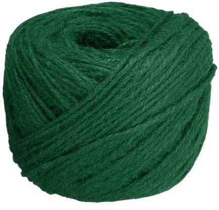 sourcing map 328 Feet Natural Jute Twine String, 2mm Twine String Color Jute Twine Jute Rope for DIY Art Crafts Gift Wrapping Decoration Packing Gardening Plant Hanger, Dark Green