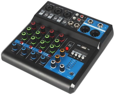 Fnfhsa Consola Mezcladora de Sonido A5 Live SoundCard para Transmisión en Equipo de Audio para DJ Mezclador de Sonido de 5 Canales de Audio Profesional (UE)