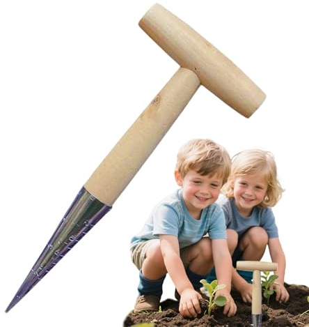 Trivella per piante – manuale con impugnatura a T per piantine, attrezzi da giardino per la perforazione di sementi per fiori, cetrioli, serra, aiuole