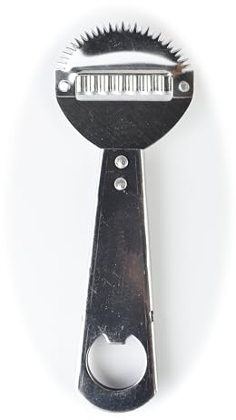 Raschietto tradizionale in cocco con manico, lama in acciaio inox, grattugia da cucina, strumento vintage per la rimozione della carne (manico Stanless)