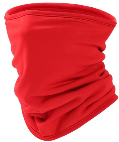 Huccik Schlauchschal für Kinder Winter Loopschal für Jungen & Mädchen, Winddicht & Atmungsaktiver Halstuch Ski-Maske für Skifahren, Radfahren, Laufen (Red)