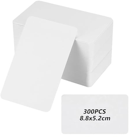 300 Stück Visitenkarten Papier, Weiße Karteikarten, Blanko Postkarten Blanko Karten zum Selbstgestalten, Kraftpapier Leere Spielkarten, Flashcards Index Cards Memory Karten (8,8 x 5,2 cm)