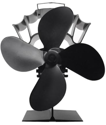 YFDGD Log Burner Fan 10/5/4 Blades Dual Motor Stove Fan Heat Powered Fireplace Non Electric Quiet Operation For Wood Burning(4 Blades)