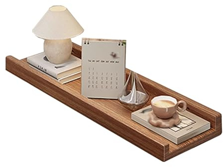 Balda Radiador de Pared de MDF, Cubreradiador, Baldas Flotantes Pared, Bordes Elevados para Evitar Caídas, para El Hogar, Sala de Estar, Dormitorio, Capacidad de Carga 25 Kg(Brown,90*15cm/35*6in)