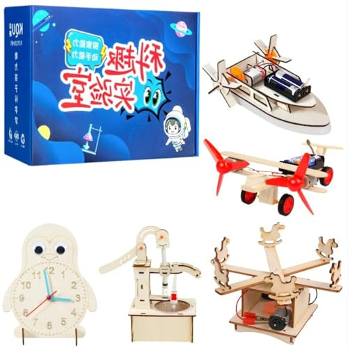 5 Piezas - Juego de experimentos para niños, Manualidades Kit de experimentos maquetas de construcción Juego de Ciencia y tecnología Juego de Aprendizaje Educativo Regalo para niños de 6 a 14 año (1)