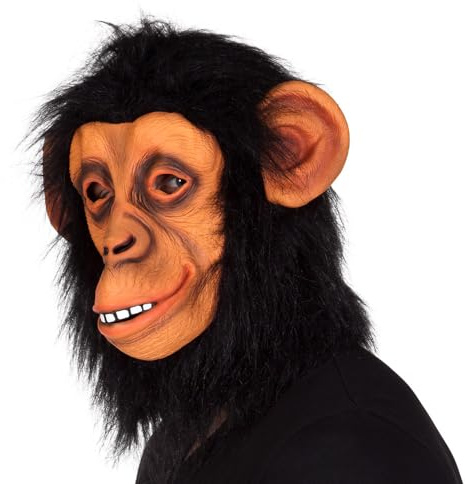 Boland 00142 huvudmask schimpans med hår, unisex – vuxna, brun