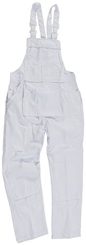 Men's Work Wear Safety Work Poly/Cotton Bib 'n' Brace Painters Decorators Engineers Coveralls Overalls Dungarees (Waist To Fit 44, White)