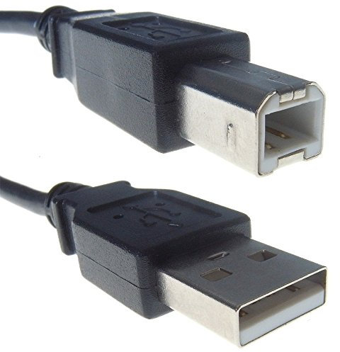 World of Data 0.5m USB 2.0 A to B Cable | High Speed 480Mbps | Compatible with Epson, HP, Canon, Lexmark, Oki Printers - Colour: Black