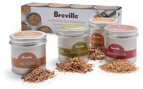 Breville BSM600AWC Pistolet à fumer Pro Hickory Mesquite Pommier et cerisier 4 pièces