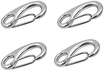 perfk 4x Marine Boat 316 Stainless Steel Spring Snap inch - Heavy Duty Quick Carabiner Buckle Eye Shackle