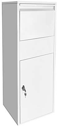 Wiltec Cassetta postale portapacchi bianca per pacchi medi e piccoli Parcel box