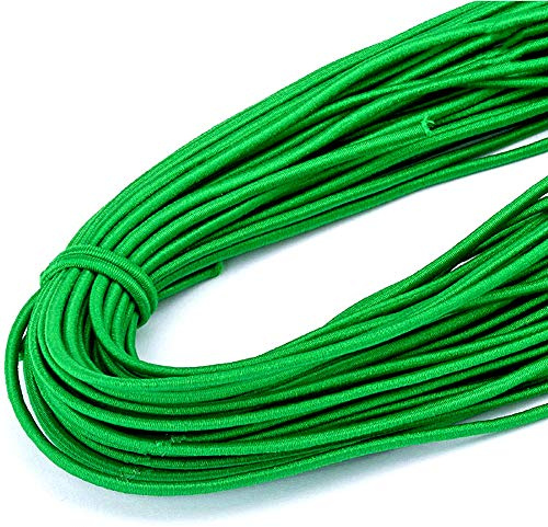 50 Yards 2mm High Elasticity Cord Round Beading Thread Strings Nylon Rope Elastic Band for DIY Masks Jewelry Making Gift Wrapping Hair Accessories Sewing Crafts Supplies (Green)