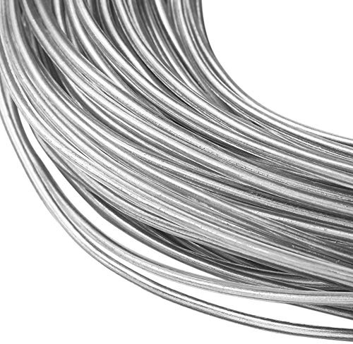BENECREAT 12 Gauge (2mm) Transparenter PVC kunststoffbeschichteter Aluminiumdraht 100FT(30m) Biegbarer silberner Aluminium Basteldraht zur Herstellung von Kleidung, Hüten, Kopfbedeckungen