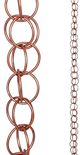 Rain Chains for Outside Metal Double Loop, Rain Catcher Chain Decorative Garden Water Guide for Divert Water and Home Display, 8-1/2 Length, Gifts for Mom