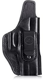 Multifit Open-top IWB/OWB Leather Holster with Steel Clip 1.5 Black, Right Hand, Size 2217