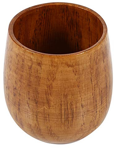Alvinlite Original Holzfarbe Holztasse Handgefertigte Naturholztasse Kaffee Tee Bier Saft Milchtasse(große Tasse) Holzbecher