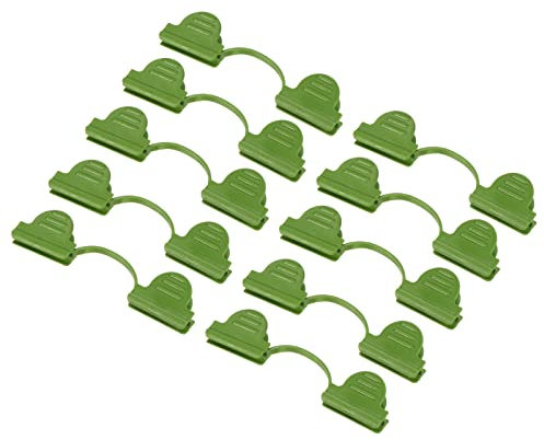 sourcing map 20Stk. Gewächshaus Klammern 6mm ID Plastik Klammer Film Schnalle Clips grün