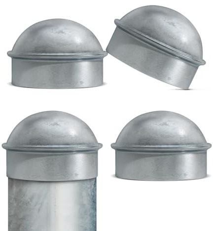 VIVIDA 2-3/8 Chain Link Post Caps, Galvanized Fence Post Caps, 4 PCS