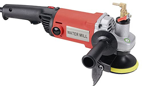 Elektrisch Nassschleifmaschine Messerschleifer Poliermaschine Steinschleifer 1400W mit Diamant Auflage Satz - Nasspolierer für Granit und Marmor - Stufenlose Drehzahlregelung