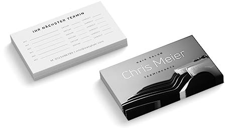 Terminkarten personalisiert | Hair Salon | 2-seitig | Querformat | Menge wählbar | Terminzettel | nächster Termin | Friseur | Stylist | Wellness | Beauty (50 Stück)