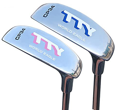 Cuneo da golf con putter a lama bidirezionale, per mancini o destrorsi, mazza da golf a doppio lato, per uomini e donne (donne, con asta in carbonio)
