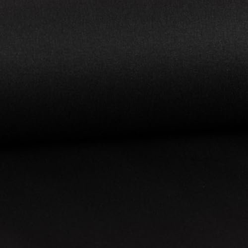 SCHÖNER LEBEN. Tischdeckenstoff bbwaschbar Besch. Baumwolle Enduit Uni schwarz 1,45m