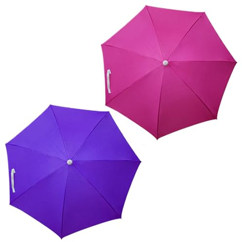 2pcs Hände kostenloser Regenschirm für Erwachsene, faltbarer Kopf Regenschirm Hut 27 '' Leichte Hände kostenloser Regenschirm wasserdicht