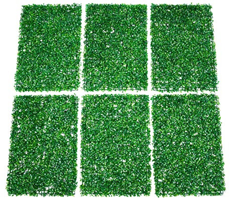 HUSPOO 12 unidades de setos artificiales para plantas, 40 x 60 cm, protección visual, planta artificial verde, placa de boj para salón, jardín, boda, guirnalda de decoración al aire libre (308X)