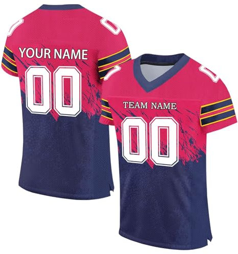 Generisch Personalisiert Rugby Trikot Herren Sporthemden Individuelles Fußball Trikot Schnelltrocknend American Football Trikot Atmungsaktiv T-Shirt Kurzarm Trikot Männer Damen Black Friday Angebote