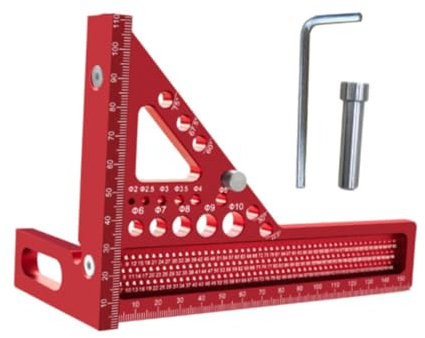 MagiDeal 3D Multi Angle Measuring Ruler Triangle Ruler Aluminum Alloy Multifunctional Carpenter Square Scribing Ruler for Engineer
