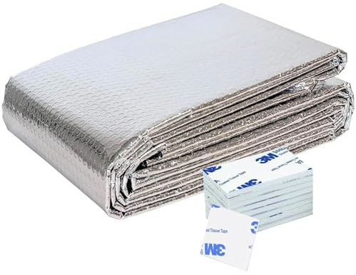 Buystarget Radiator Foil Reflective Thermal Bubble Heating Insulation Foil Sheet (120 x 60cm) Energy Saving Helps Winter Bills Easy DIY Installation Includes Sticky Pads Adhesive Stickers