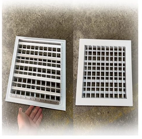 HDYZJQ 2 Pcs Ventilation Exhaust Fan Grille Cover for Bathroom Garage Cabinet Door, Adjustable Louvered Grille Vent Filter for Walls Floor Or Ceilings(50 x 50 cm (20 x 20 in))