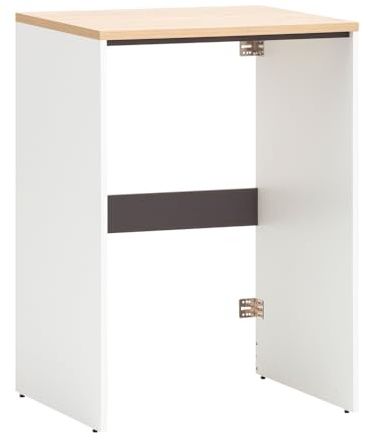 Lomadox Waschmaschinenumbau in weiß matt mit Eiche Waschmaschinenschrank Geräteschrank Maschinenschrank Trocknerschrank Trocknerumbau Hauswirtschaftsraum Waschküche